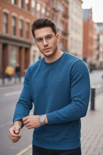 Mock Neck Blue
