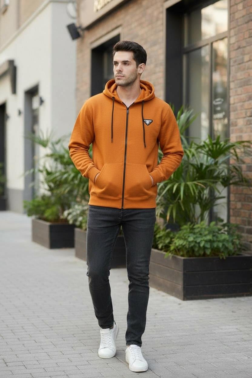 Zipper Cotton Hood Mustard - Image 4