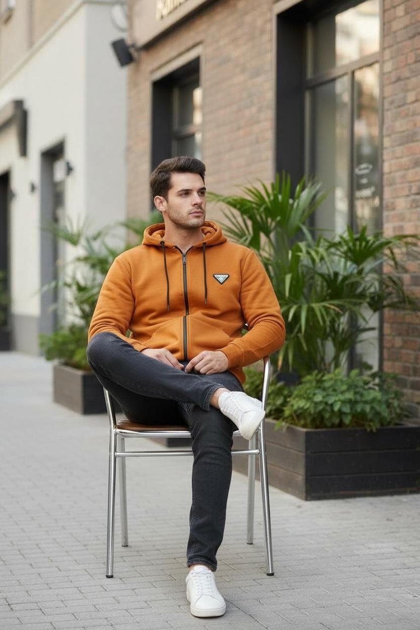 Zipper Cotton Hood Mustard - Image 3