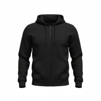 Zipper Cotton Hood Black